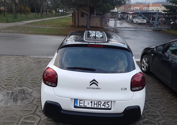 Citroen C3 cena 49900 przebieg: 59700, rok produkcji 2019 z Łódź małe 121